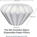 AGOGO Compact Portable Pour Over Coffee Maker Set - Easy Cleaning 304 Stainless Steel Dripper Set for Camping & 50 Filters Paper & Cleaning Rag (Silvery, 600ml)