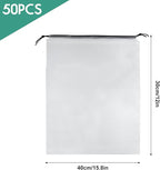 50 Pcs Shoe Bags for Travel，PLULON 15.7" x 11.8" Clear Drawstring Storage Plastic Bags Shoes Organizer for Packing Waterproof Dustproof Women Men Portable Travel Essentials