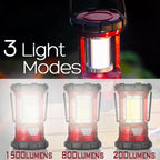 Rechargeable Camping Lanterns, 1500LM Camping Light with Phone Charger Compact Flashlights Torch, Portable Waterproof Hurricane Lanterns for Emergency, Outdoor, Power Outage