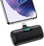 Mini Portable Charger 5000mAh Power Bank,15W PD USB C Cell Phone Portable Power, LCD Display Battery Pack Compatible With iPhone 15/15 Plus/15 Pro/15 Pro Max/Android/Samsung/Moto/LG (Type-C Only)