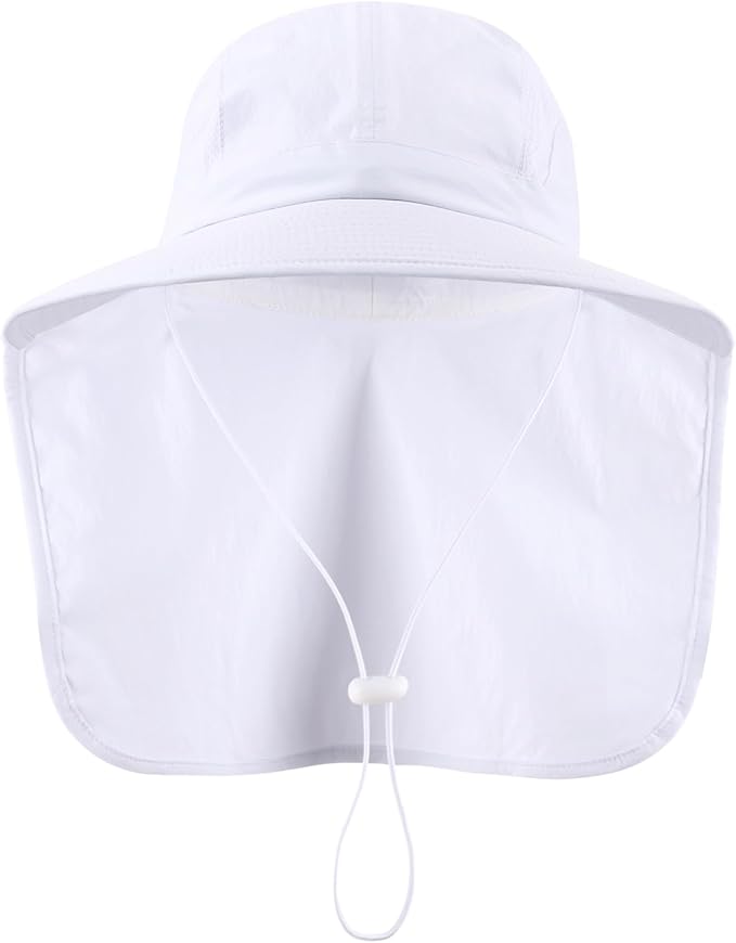 Home Prefer UPF 50+ Sun Hats for Men Women Wide Brim Fishing Hat with Neck Flap UV Protection Sunblock Safari Bucket Hat