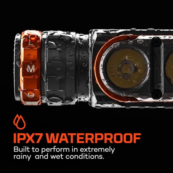 NEBO Transcend 3K Headlamp | 3000 Lumen, 5 Light Modes, USB-C Rechargeable, Waterproof, Magnetic, Detachable Light, Hat Clips, and Hard Hat Compatible, Outdoor, Mechanic, Construction Work