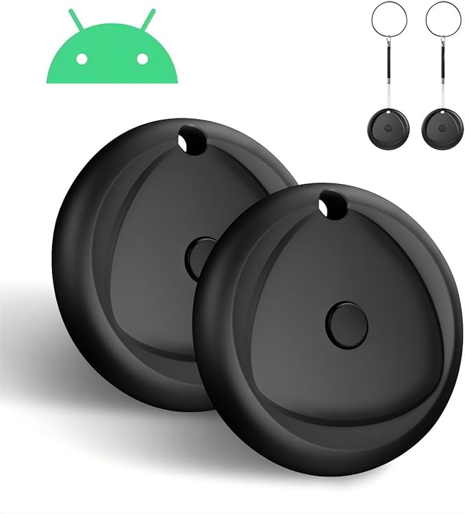 Android Tracker Tags 2 Pack Work with Android'S Find Hub App (Android Only), IP7 Waterproof Key Finder Item Locator, Bluetooth 5.3, Long Battery Life, Smart Tags for Luggage, Bag, Key Pet etc as Gift