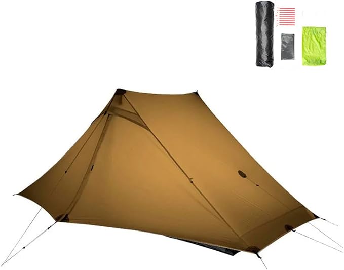 3FULGEAR Lanshan 2 Pro Tent 2 Person Ultralight Camping Tent, 3/4 Season Professional 20D Silnylon Rodless Tent for Camping, Climbing, Hiking