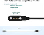 [2 Pack] Smart Watch Charger Cable, Magnetic SmartWatch Accessories Charger Cable 4 Pin Cord, Charger Contact pin spacing 7.62 mm for Smart Watch, Fitness Tracker(2)
