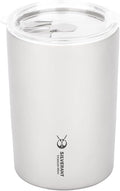 Titanium Ultralight 400ml/14 fl oz Double Wall Coffee Cup With Titanium Straw & Drawstring Case
