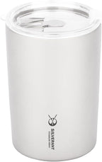 Titanium Ultralight 400ml/14 fl oz Double Wall Coffee Cup With Titanium Straw & Drawstring Case