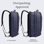 Knack Series 1 Laptop Backpack Fits up to 15 Inch - Knack Bags Carry-On Backpack, TSA Approved, Expandable Travel Backpacks With 3 Day Outfit Capacity (Dark Blue, Medium)