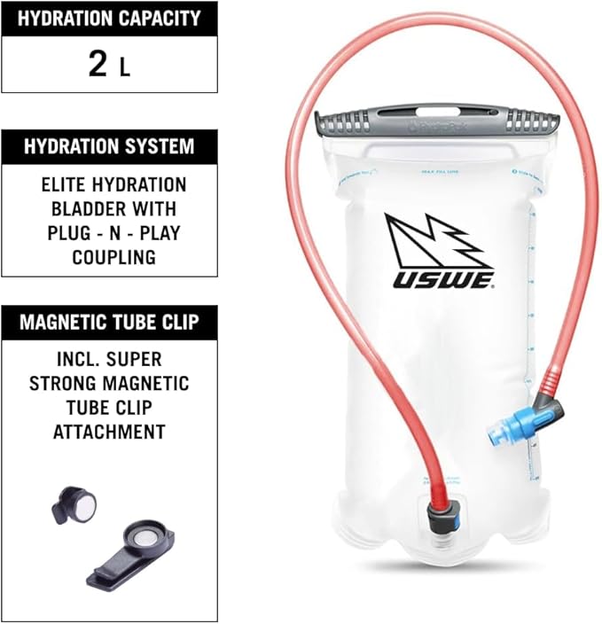 USWE MTB Hydro Hydration Pack with Hydration Bladder - Hydration Backpack for Cycling, Mountain Biking, E-MTB and Gravel Riding, Backpack with Water Bladder