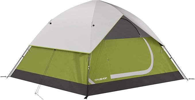HAUSHOF 2/4-Person Family Dome Tent with Removable Rain-Fly, Easy Set Up Portable Camping Tent for Backpacking Hiking Backyard Outdoor, Green/Blue/2-person/4-person