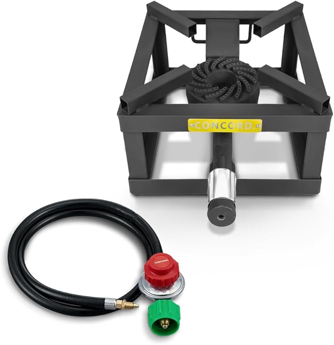 CONCORD 12" THE BLOCK BURNER Single Propane Outdoor Burner. 100,000 BTU Great for Home Brewing, Camping, Tailgating, and More!