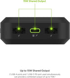 Mophie powerstation prime20 - Ultra-Compact Portable Power Bank with 20,000mAh Internal Battery, 18W USB-C PD Fast Charging, 3-Device Simultaneous Charging, Eco-Friendly Design