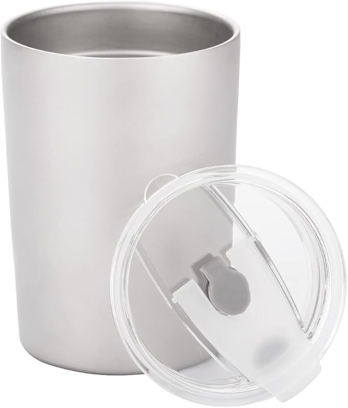 Titanium Ultralight 400ml/14 fl oz Double Wall Coffee Cup With Titanium Straw & Drawstring Case