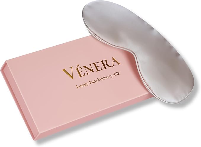 Silk Eye Mask - 100% Pure Mulberry 22 Momme Silk Sleep Mask (Silver Gray)