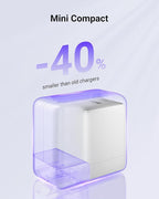 wegear USB C Fast Charging Charger, 30W Dual-Port GaN Nano Charger with Foldable Plug for iPhone 16/15 Series, iPad, Galaxy S24 Ultra and More Series, (White, 2 Pack)