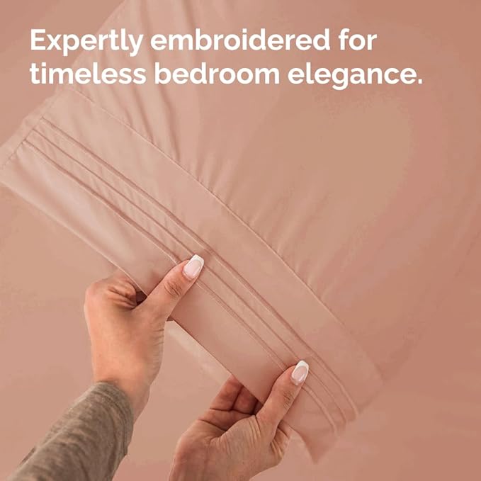 King Pillow Cases Set of 2 - Ultra Soft Hotel Quality Pillowcase Covers - Luxury Comfy Cozy Bedding for Women, Men, Kids & Teens - Machine Washable Pillow Protectors - 2 Pieces Set - King Size Mauve