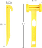 AITIME 30 Pcs 9 Inch Plastic Tent Stakes with 1 Yellow Puller Hook, Durable Garden Lawn Tarp Stakes, Tent Spikes Nails Pegs Hammer for Outdoor Beach Camping Courtyard Decorative Accessories
