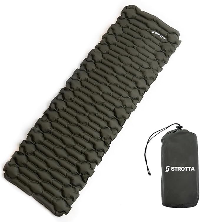 ANGORA BRANDS Lightweight Outdoor Sleeping Pad | Compact Travel Sleeping Mat for Backpacking, Hiking, or Camping | Portable Sleeping Bed & Camping Accessories | Sleeping Pad by Strotta
