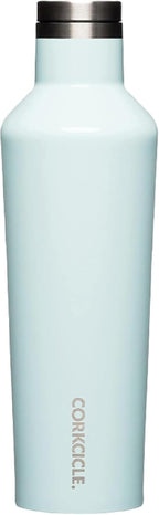 Corkcicle Classic Canteen Insulated Water Bottle - Stainless Steel Reusable Tumbler - Triple Insulated - Keeps Drinks Cold 25 Hours or Hot 12 Hours - Cupholder Friendly - Gloss Powder Blue - 25 oz