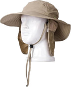Home Prefer UPF 50+ Mens Wide Brim Fishing Hat with Neck Flap Sun Hat for Men Women Sun Protection Cap