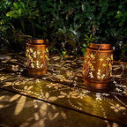 2 Pack Dragonfly Birthday Gifts for Women Mom Grandma Solar Lanterns Outdoor Waterproof Garden Decor Metal Hanging LED Decorative Light for Patio Yard Lawn Backyard Front Porch Gardening Gifts