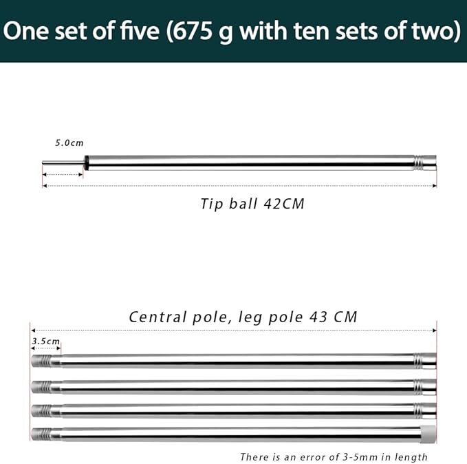 SAN Got Nomad 6.6' Telescoping Tent Poles Set of 2 - Rooftop Tents, Canopy & Awning Poles