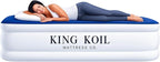 King Koil Full Size Premium Air Mattress with Built-in Pump for Home, Camping & Guests, 16" Inflatable Airbed Double High Adjustable Blow Up Mattress, Durable - Portable and Waterproof