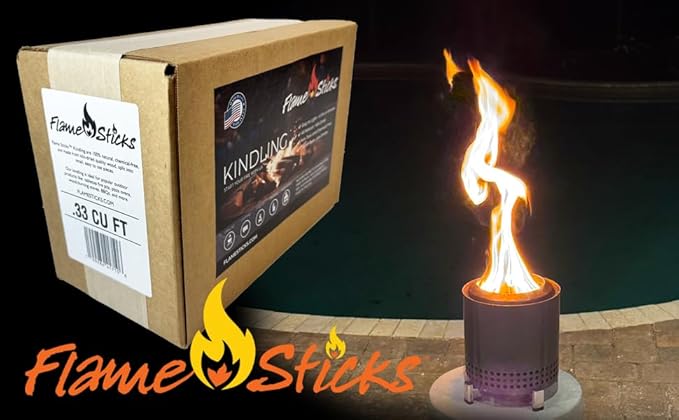 Flame Sticks Natural Wood Kindling 7–8 lbs of 5-6" Long Kiln-Dried Fire Starter Sticks, 100% Chemical-Free – Easy Lighting for Campfires, Fire Pits, Grills, Pizza Ovens & Wood Stoves