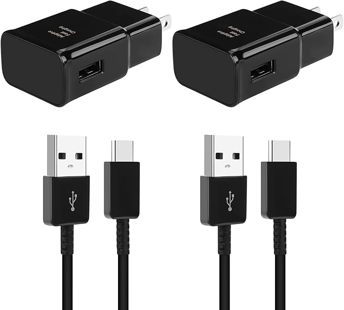 Type C Charger Fast Charging, Android Phone Charger with 8FT USB Type C Cable for Samsung Galaxy S23/S23 Ultra/S22/S21/S20/S20+/S10/S10+/S10e/S9/S9+/S8/S8Plus/Edge/Active/Note 8/9/10/20-Black