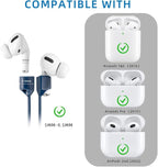 Magnetic Anti-Lost Straps for AirPods,4 Pack Ultra Strong Magnetic AirPods Strap Anti-Lost Neck Rope Cord,Soft Silicone Sports Lanyard Compatible with AirPods 1&2/ Pro /2nd/3rd (Black/White/Grey/Blue)