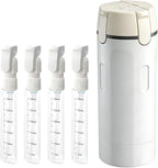 4 in 1 Travel Dispenser, 4 Pack 30ML Leak Proof Travel Bottles for Toiletries, Portable 4-in-1 Travel Dispenser Bottle Travel Refill Bottle for Shampoo Lotion Conditioner Cream (White)