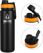 Journey Hydration System, Insulated Stainless Steel Bottle, 36 inch / 91 cm Journey Straw, with Neoprene Bottle Carrier