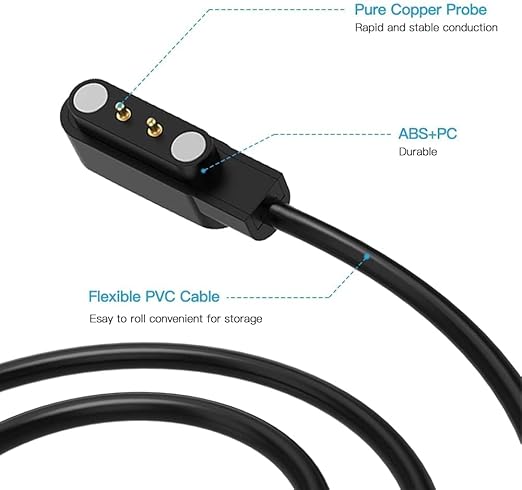 Charger for Spade & CO Health Smartwatch 4 & Spade Health Smartwatch 3 Charging Cable, 3.3FT Replacement Magnetic USB Charger Cable Cord Accessories, Durable and Portable