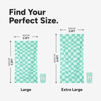 Dock & Bay Beach Towel - Quick Dry, Sand Free - Compact, Lightweight - 100% Recycled - Includes Bag - Check Mate - Extra Large (200x90cm, 78x35)