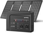 Powkey Solar Generator with Panel,200W Portable Power Station with Solar Panel 40W, 110V Pure Sine Wave DC/USB/AC Outlet Electric Generator Battery Backup for Outdoor Camping Emergency Home
