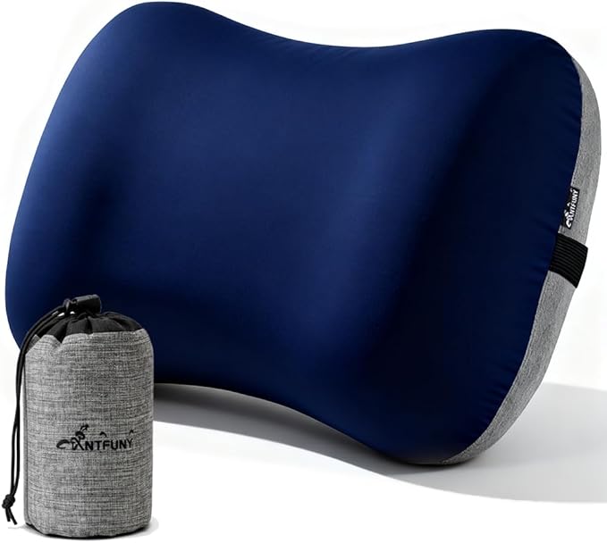 Inflatable Neck Pillow for Travel Camp Beach Small Compact Backpacking Essentials Hiking Gear Rv Car Travel Trailer Lake Day Roadtrip Road Trip Motorhome Glamping Overlanding Deployment Accessories