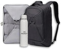 Knack Series 1 Laptop Backpack Travel Set Fits up to 15 Inch - Includes Expandable Packing Insert, and Knack's Insulated Bottle, TSA Approved, Expandable Travel Backpacks (Black, Medium)