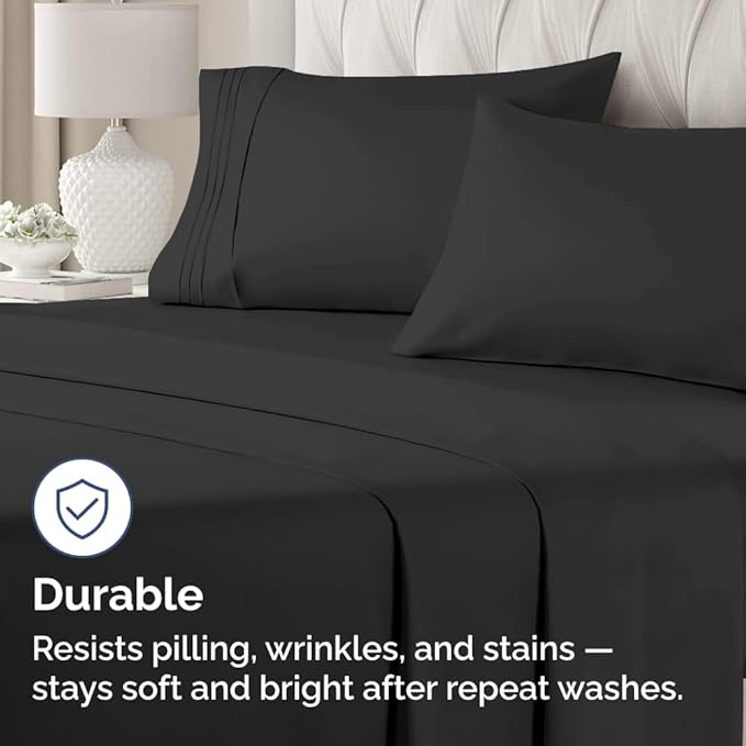King Standard Pillow Cases Set of 2 - Soft Hotel Quality Pillowcase Covers - Comfy Bedding for Women, Men, Kids & Teens - Machine Washable Pillow Protectors - 2 Piece Set - King Standard Size Black
