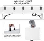 FDW Folding Half Portable Foldable Table for Parties Backyard Events (White, 6 FT 70 * 29) (White, 6 FT)