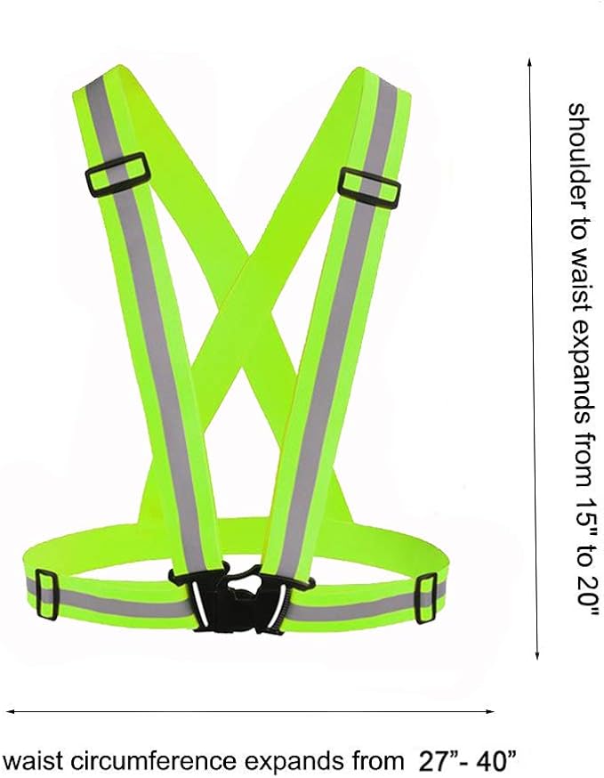 Reflective Vest Running Gear 3Pack, Adjustable Safety Vests High Visible Reflective Belt Straps