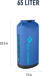 Sea to Summit Big River Dry Bag, Heavy-Duty Dry Storage, 65 Liter, Surf Blue