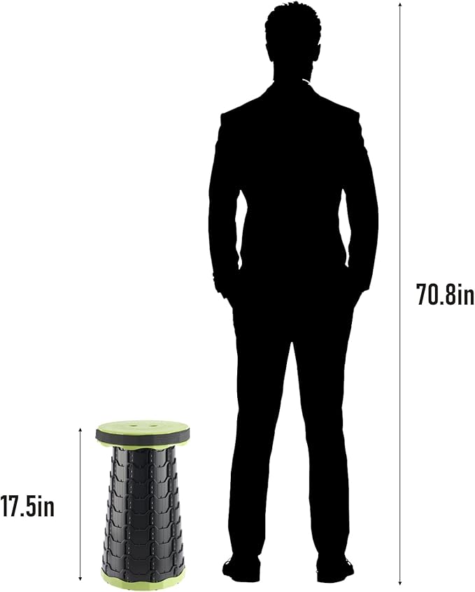 Upgraded Foldable Stool Thickened, Portable Collapsible Stool Retractable Stool for Fishing, Hiking Tours, BBQ, Parties, Outdoor Activities (Olive Green)