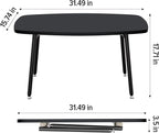 WOHOMO Folding Coffee Table Small Black Coffee Tables for Living Room Portable Simple Modern Rectangular Center Table for Small Spaces,No Assembly, 31.5 * 15.7 * 17.7IN, Black