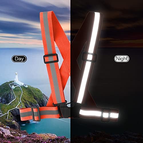 Running Reflective Vest Gear 3 Pack, Adjustable Safety Vest High Visible Reflective Belt Straps Night Walking Vest