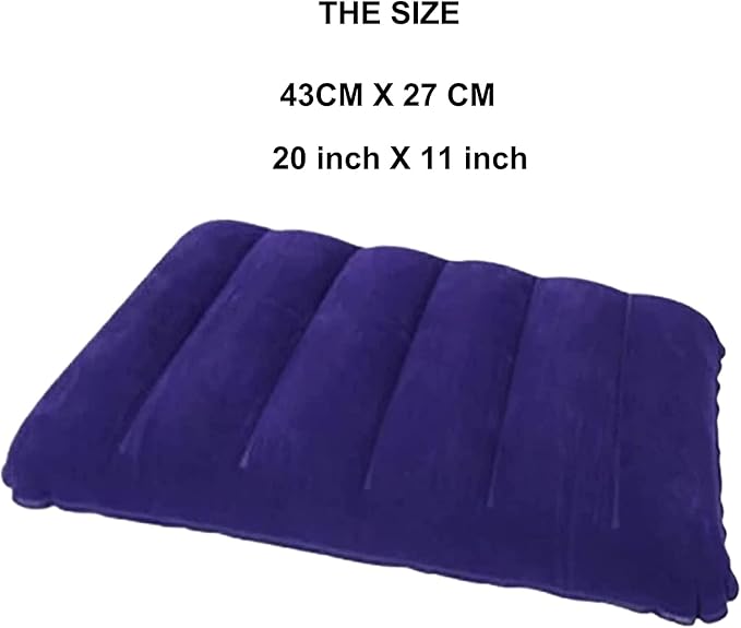 2 Pack Purple Ultralight Inflatable Camping Pillow Squared Flocked Fabric Air Pillow for Beach,Hiking,Camping,Traveling,Napping,Desk Rest,Neck Lumbar Support