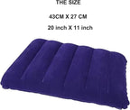 2 Pack Purple Ultralight Inflatable Camping Pillow Squared Flocked Fabric Air Pillow for Beach,Hiking,Camping,Traveling,Napping,Desk Rest,Neck Lumbar Support