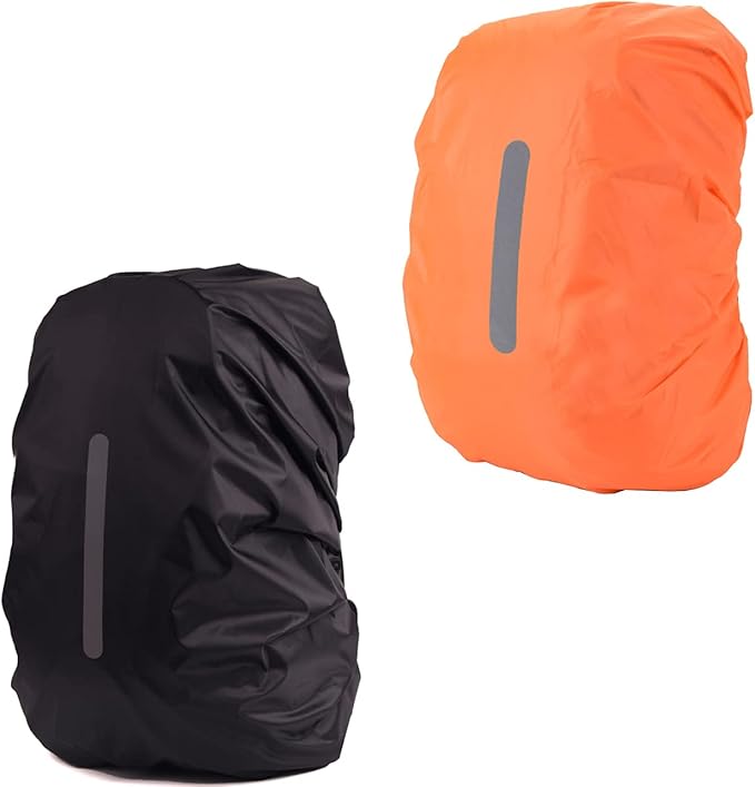 2 Pack Waterproof Rain Cover for Backpack, Backpack Rain Cover with Reflective Strip，Rucksack Rain Cover for Bicycling/Hiking