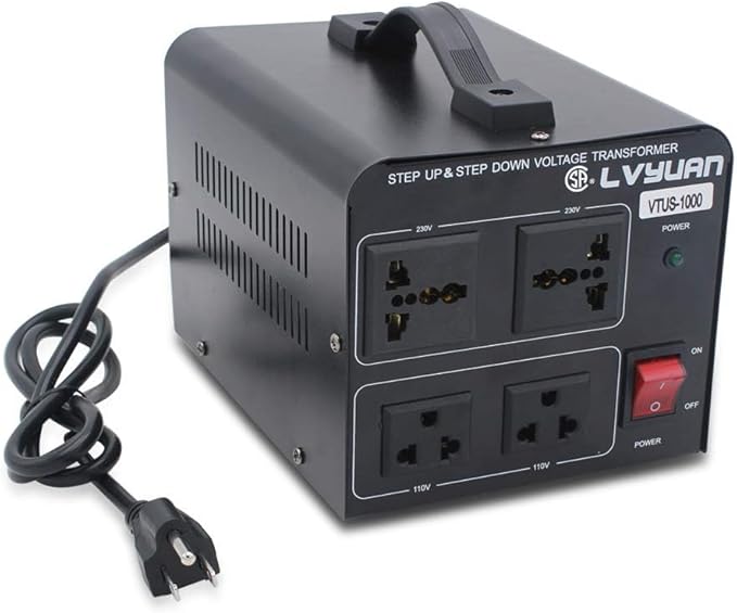 Cantonape Voltage Transformer Converter 1000 Watt Step Up/Down Convert from 110-120 Volt to 220-240 Volt and from 220-240 Volt to 110-120 Volt with 2 US Outlets, 2 Universal Outlets