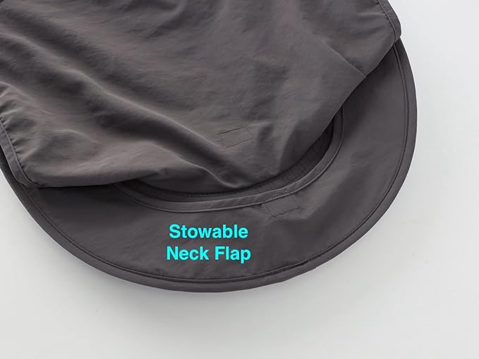 Home Prefer Outdoor UPF50+ Mesh Sun Hat Wide Brim Fishing Hat with Neck Flap Sun Hat for Men Women