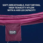ENO DoubleNest Hammock - Lightweight, Portable, 1 to 2 Person Hammock - for Camping, Hiking, Backpacking, Travel, a Festival, or The Beach - Plum/Berry